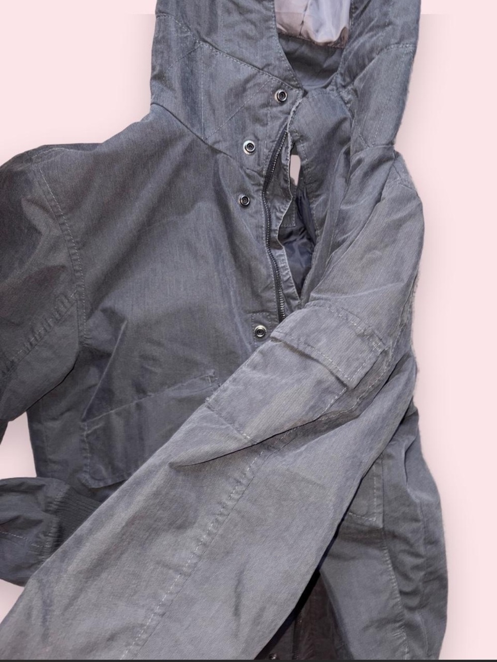 L.O.G.G H&M Oversized Bella Swan Twilight Utility Coat Mineral Gray & Black - Picture 4 of 7